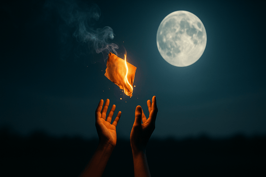 Vollmond Ritual Zettel verbrennen