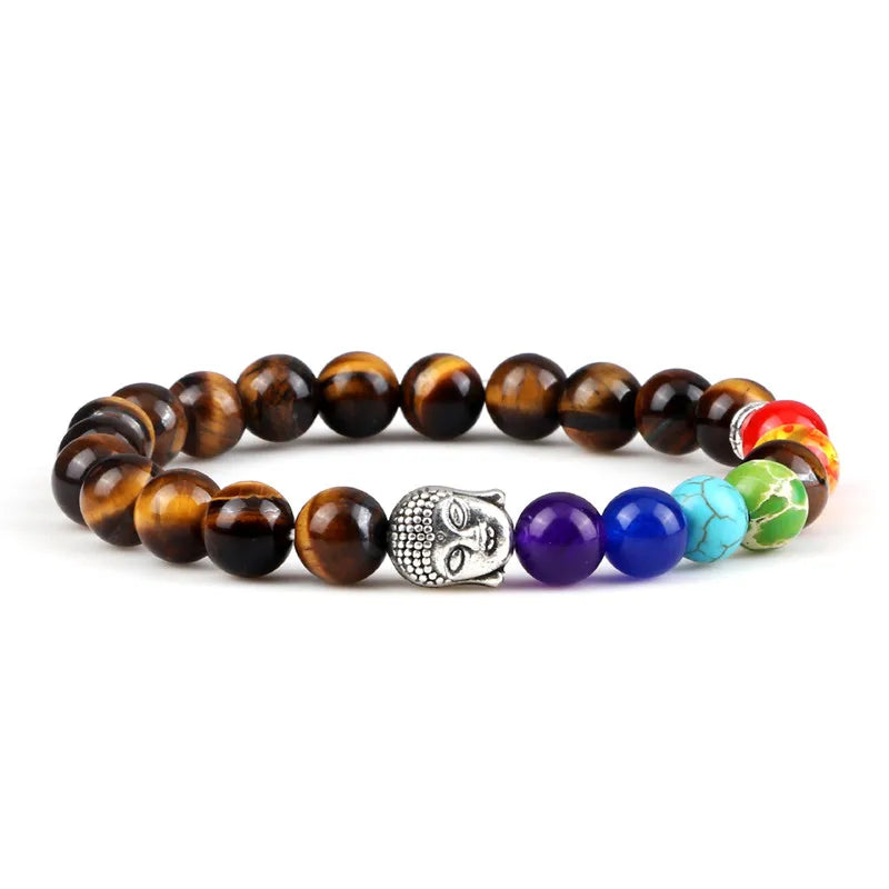 Chakra Buddha Armband Tigerauge