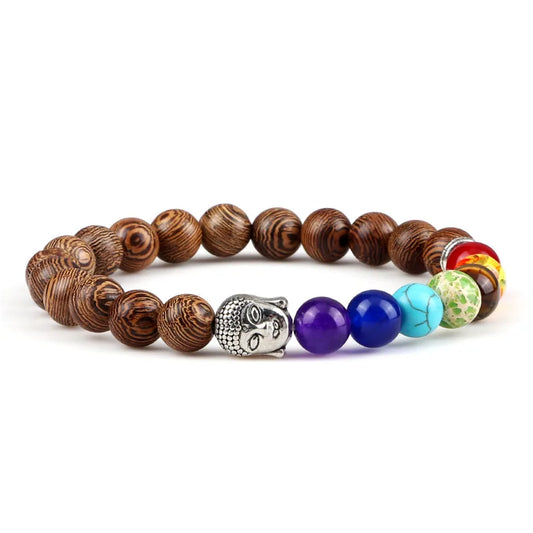 Chakra Buddha Armband holzstil