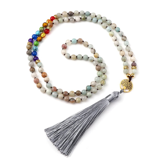 Chakra Mala Kette in verschiedenen Farben amazonit