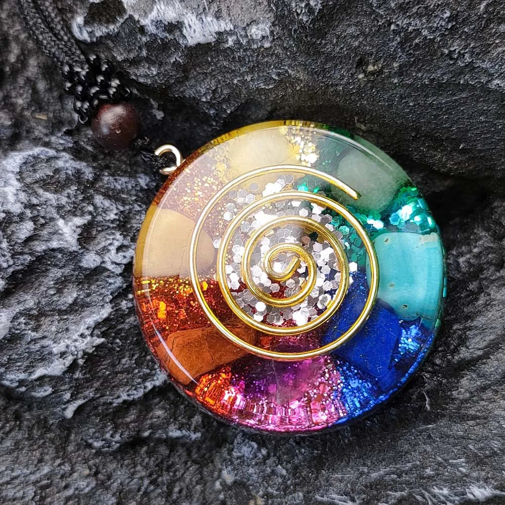 Chakra Orgonit Anhänger von oben