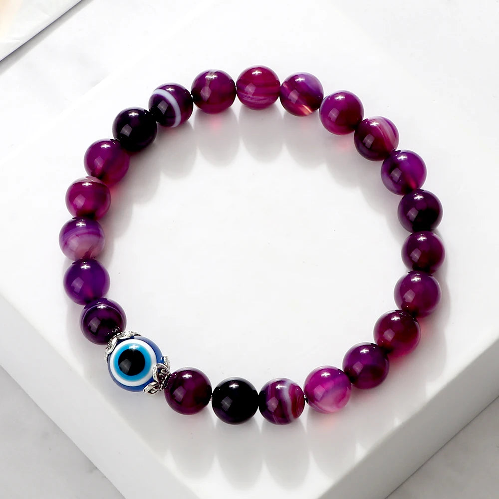 Elementerus Augen Armband lila gestreift