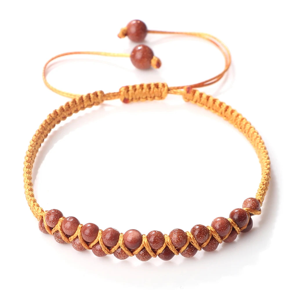Energiefluss Armband – Doppelstein Goldstein