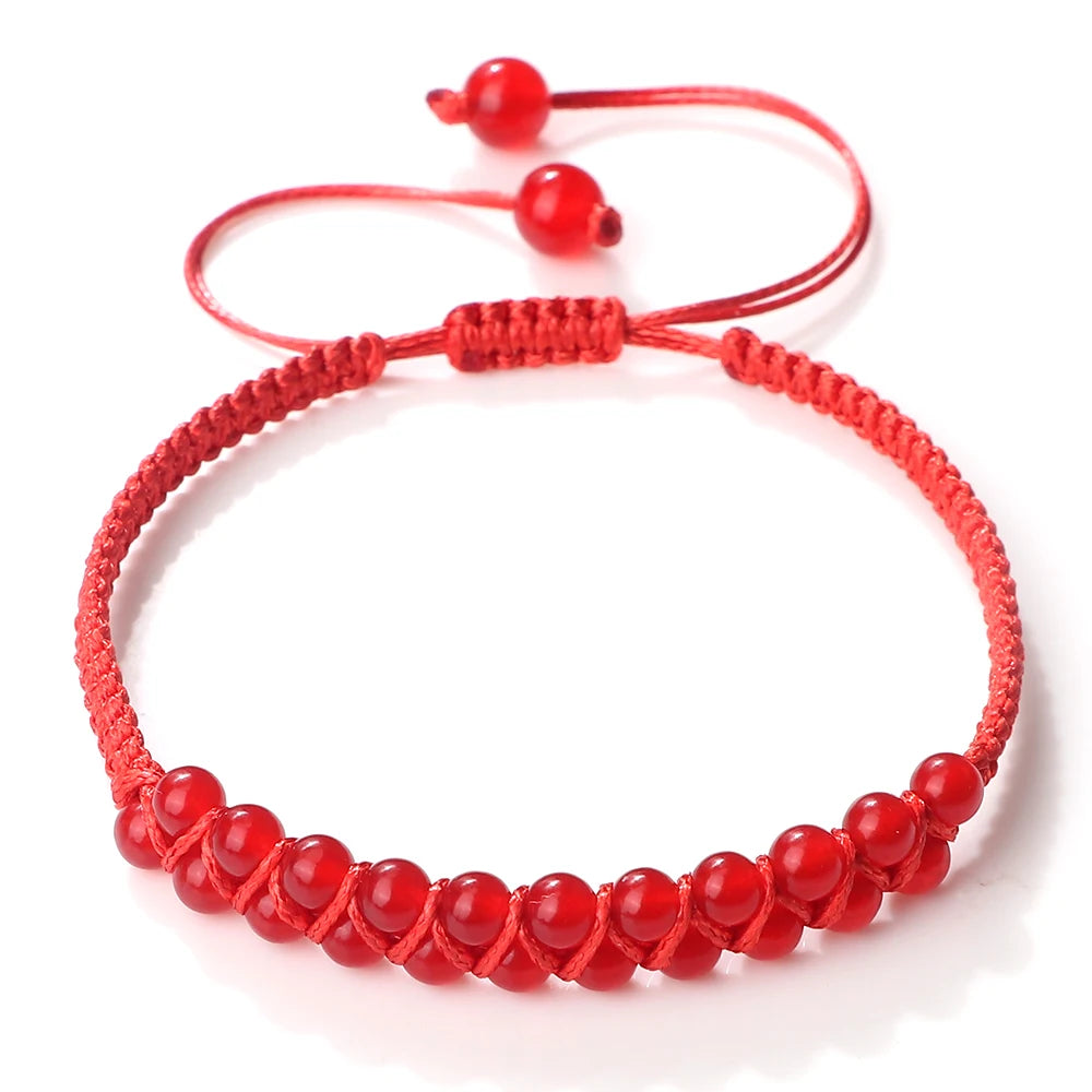Energiefluss Armband – Doppelstein Rot