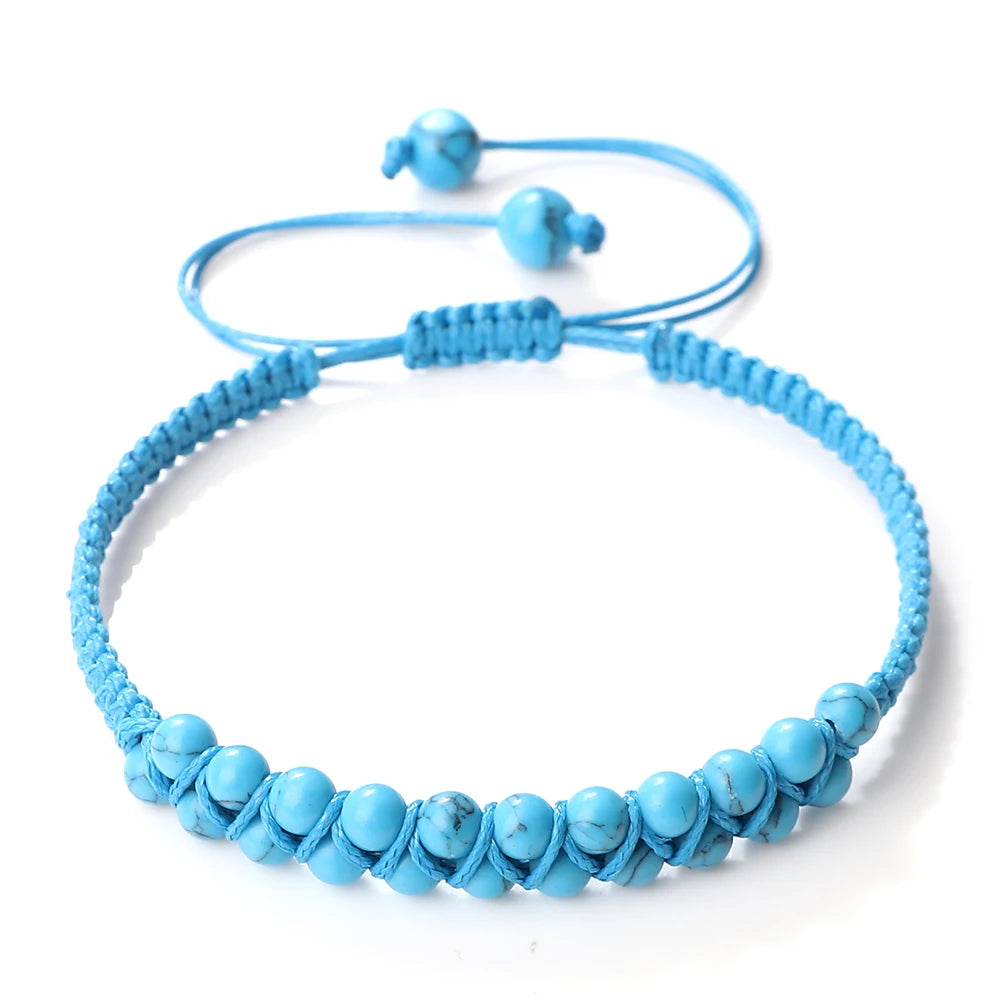 Energiefluss Armband – Doppelstein Türkis
