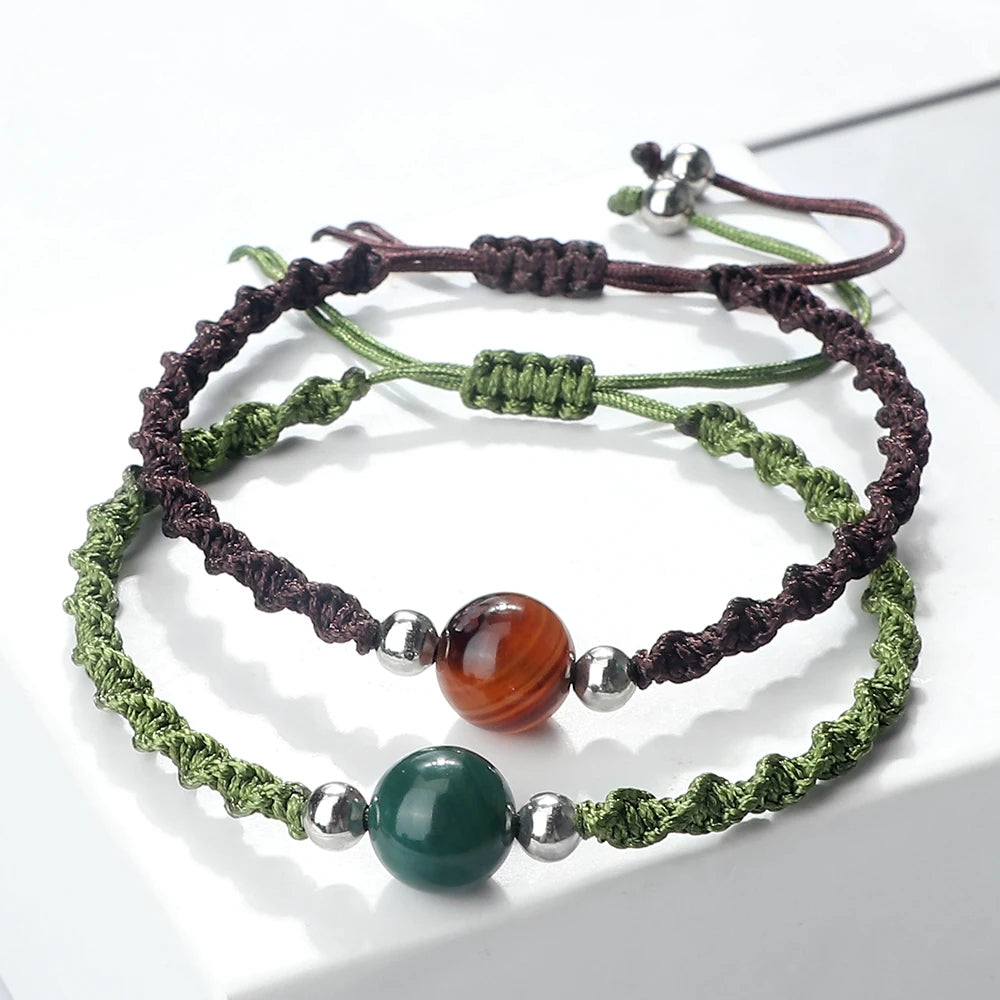 Erdungsknoten Armband Grün und Braun
