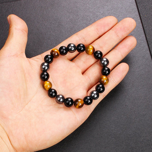 Hämatit Obsidian Tigerauge Kraftarmband