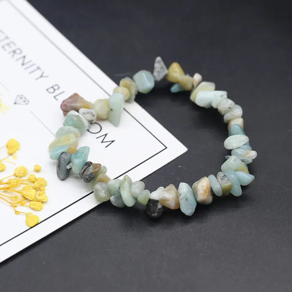 Handgemachte Natursteinarmbaender Amazonit Nahaufnahme