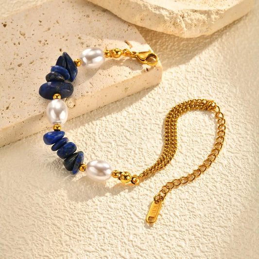 Lapislazuli Elegance Armband geöffnet