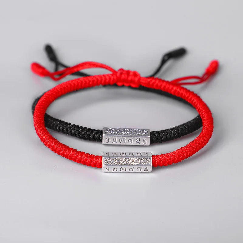 Sacred Balance Tibetisches Armband rot und schwarz