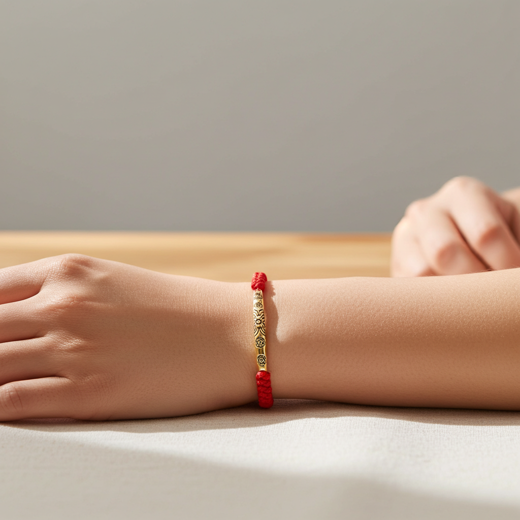 Schutzknoten Aurum Armband getragen