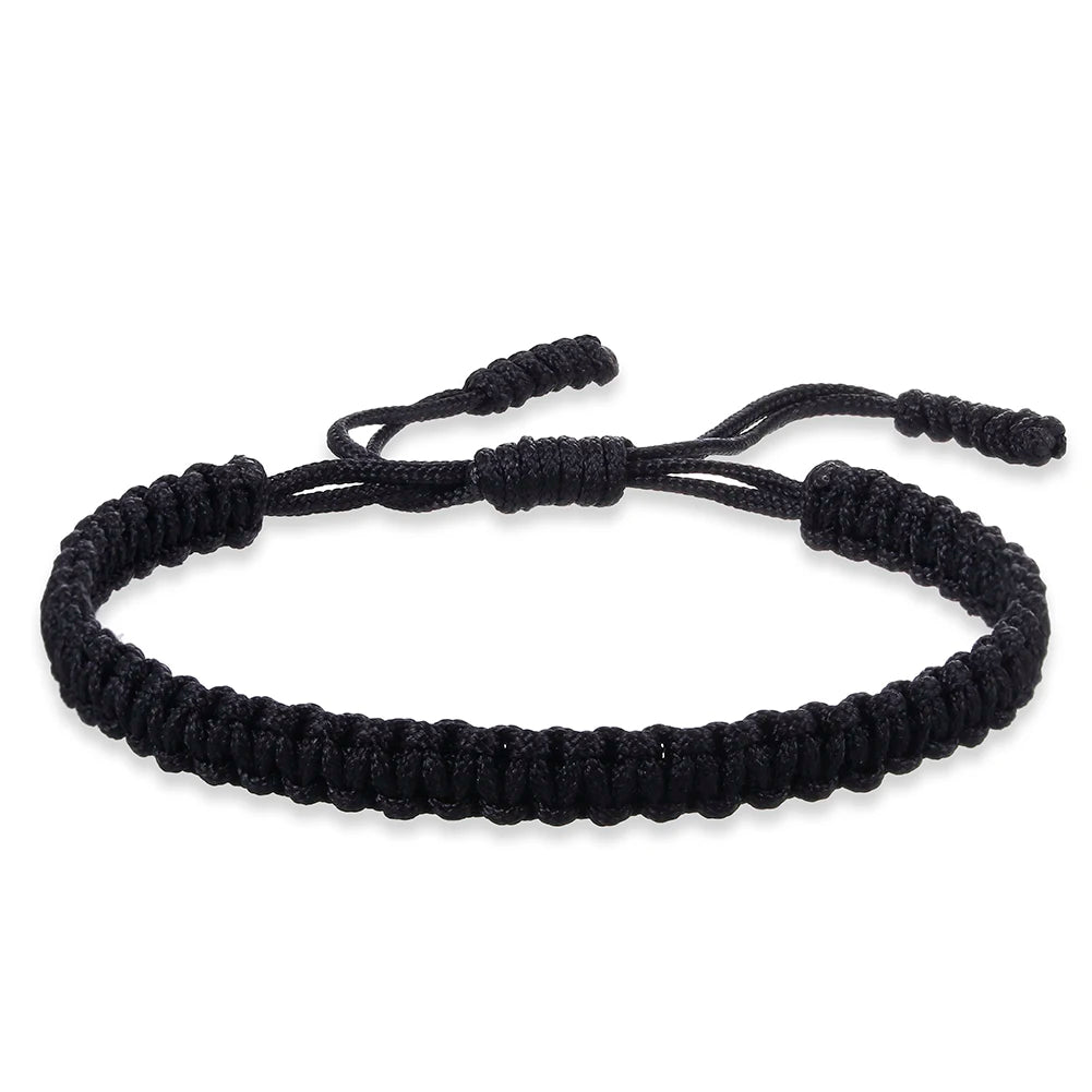 Zen Harmony – Handgewebtes Gluecksarmband Schwarz