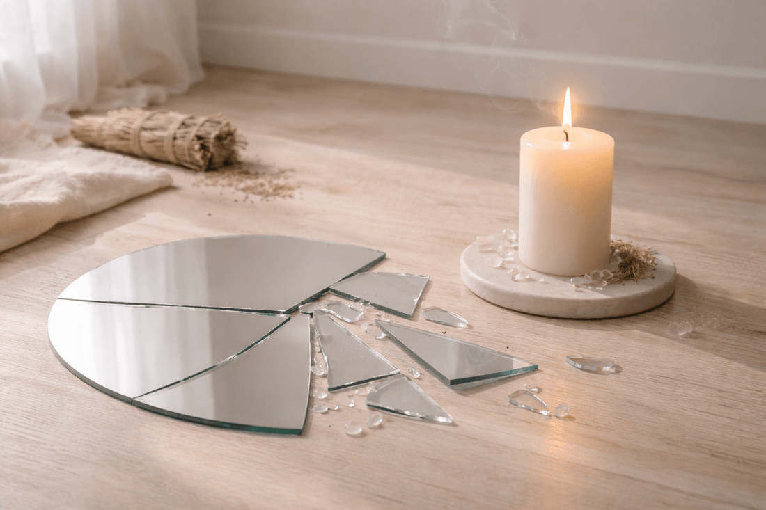 Spiegel zerbrochen Pech abwenden