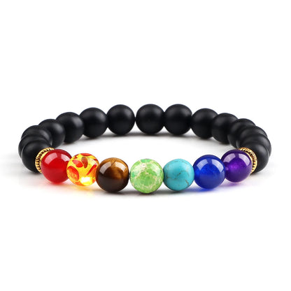 Ayana Chakra Armband Mattschwarz