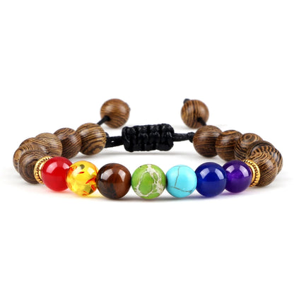 Chakra Prisma Armband Holz