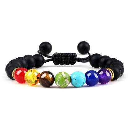 Chakra Prisma Armband Matt Schwarz