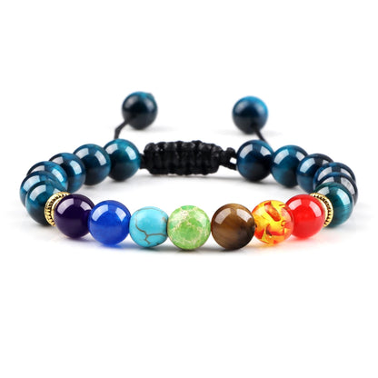 Chakra Prisma Armband Tigerauge blau