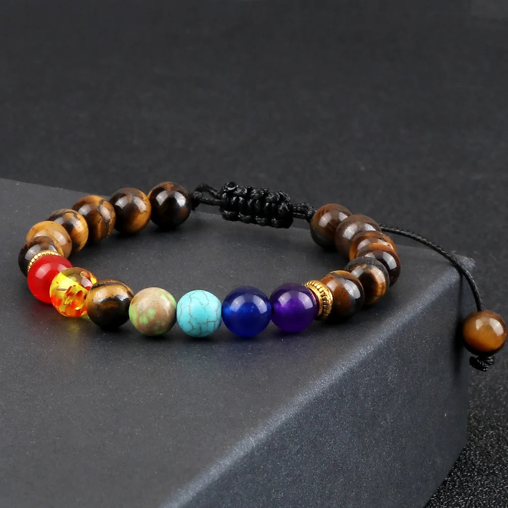 Chakra Prisma Armband Tigerauge von oben