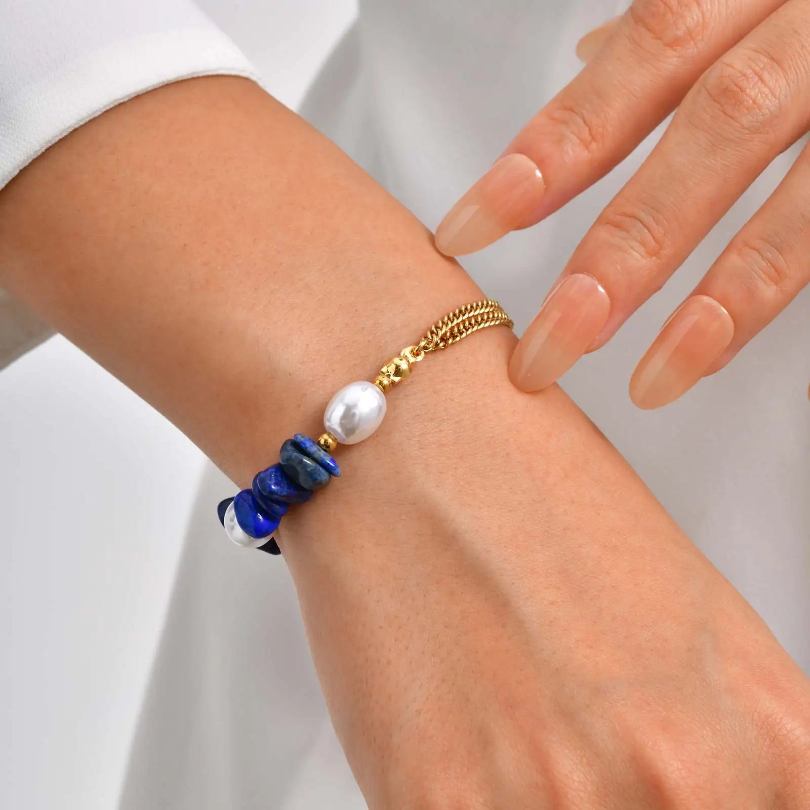 Lapislazuli Elegance Armband angezogen