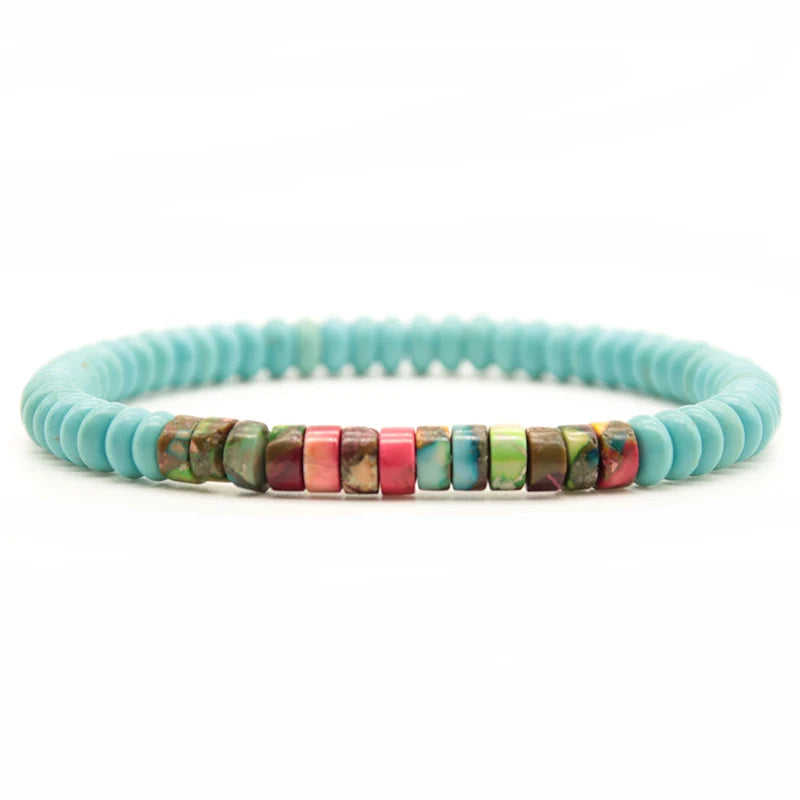 Naturstein Armband im Boho Stil Blau