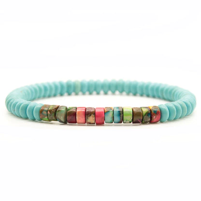 Naturstein Armband im Boho Stil Blau