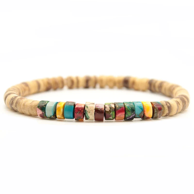 Naturstein Armband im Boho Stil Braun