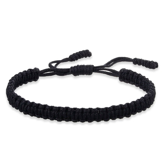 Zen Harmony – Handgewebtes Gluecksarmband Schwarz